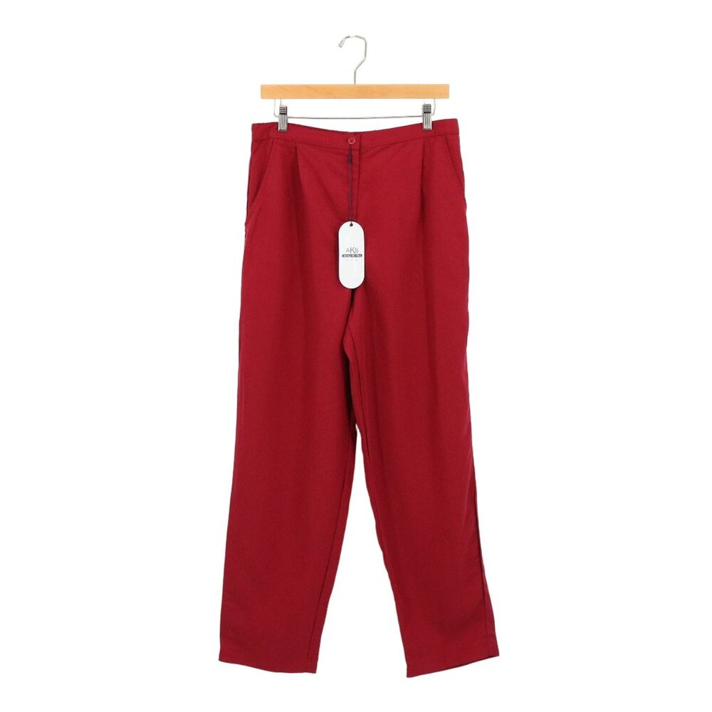 NWT AKS Amy K Su Cranberry Red Tencel Pants L